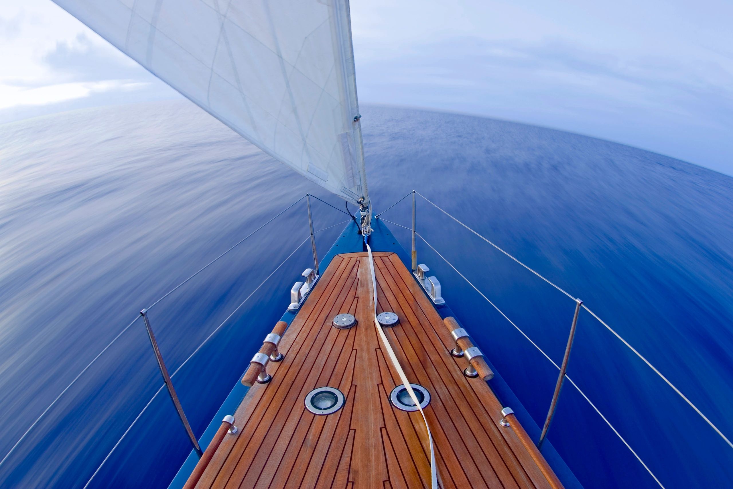 Sailing yacht at sea